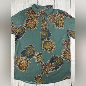VGC! Roark Bless Up Button Shirt Lightweight Aurora Flora Tundra Sz Large